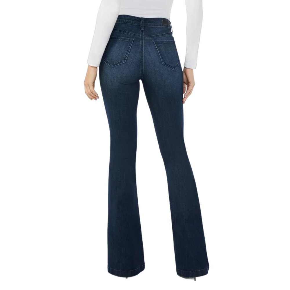 Sofia Vergara Jeans Womens Melisa High Rise Flare Leg Button Regular Fit Blue - Picture 4 of 10